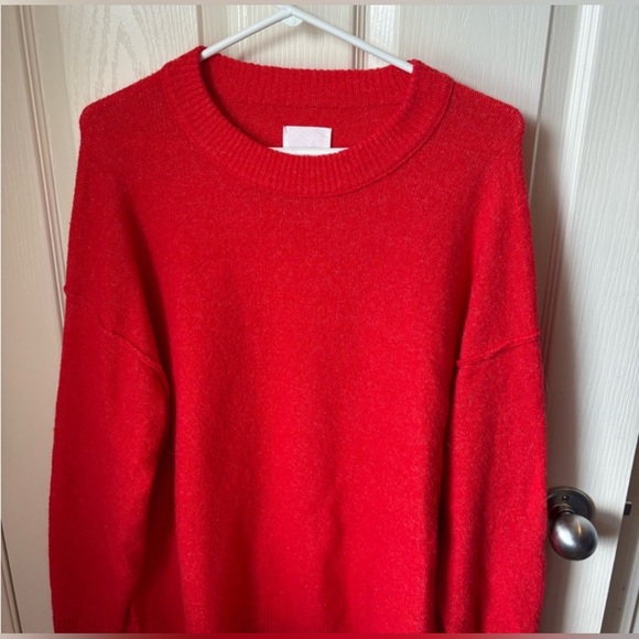 Aerie Red Crew Neck Sweater - Picture 1 of 2